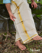 Golden kasavu Double mundu 4