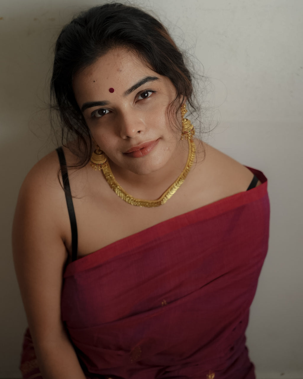 Wine gold Saree 4
