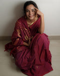 Wine gold Saree