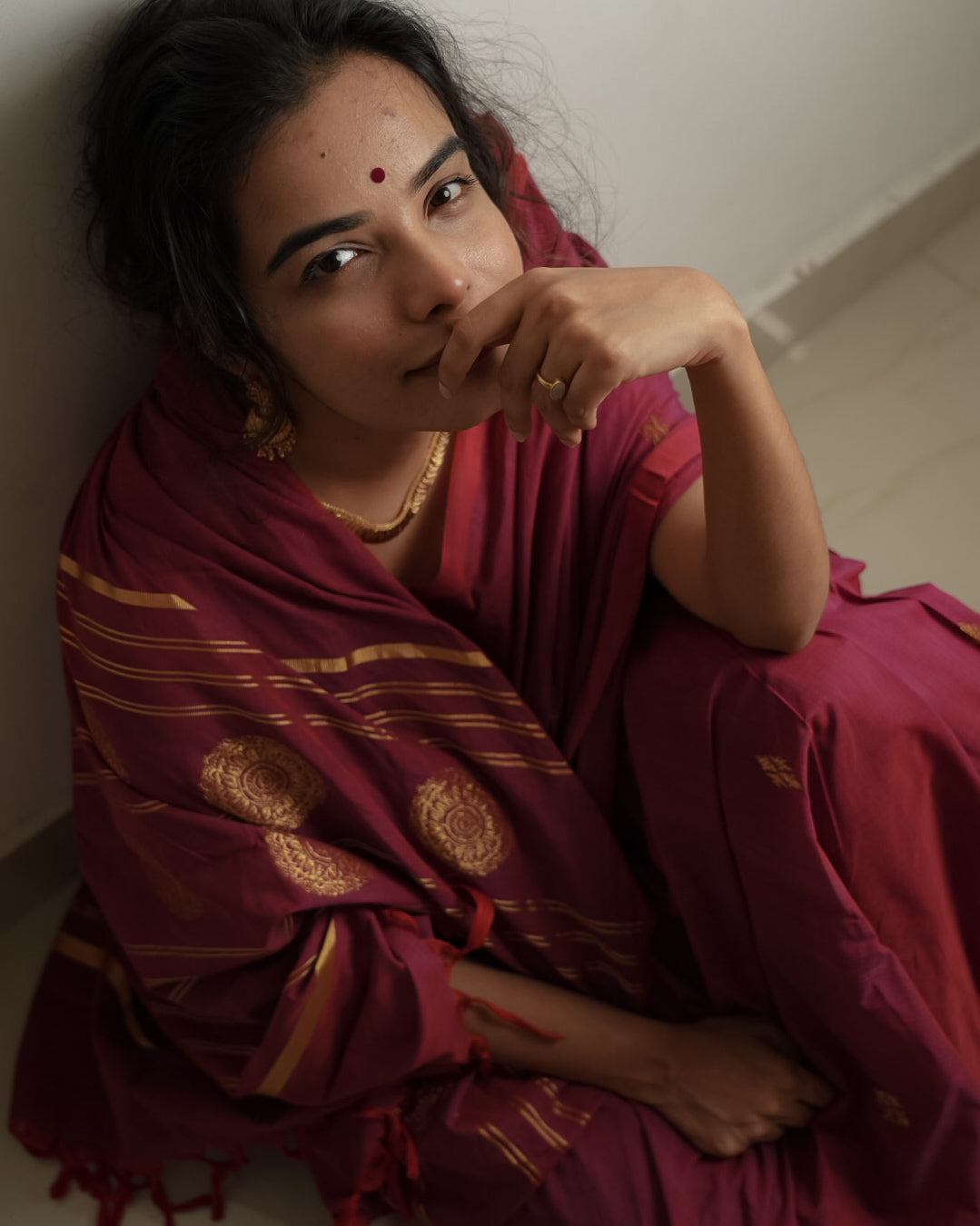 Wine gold Saree 6