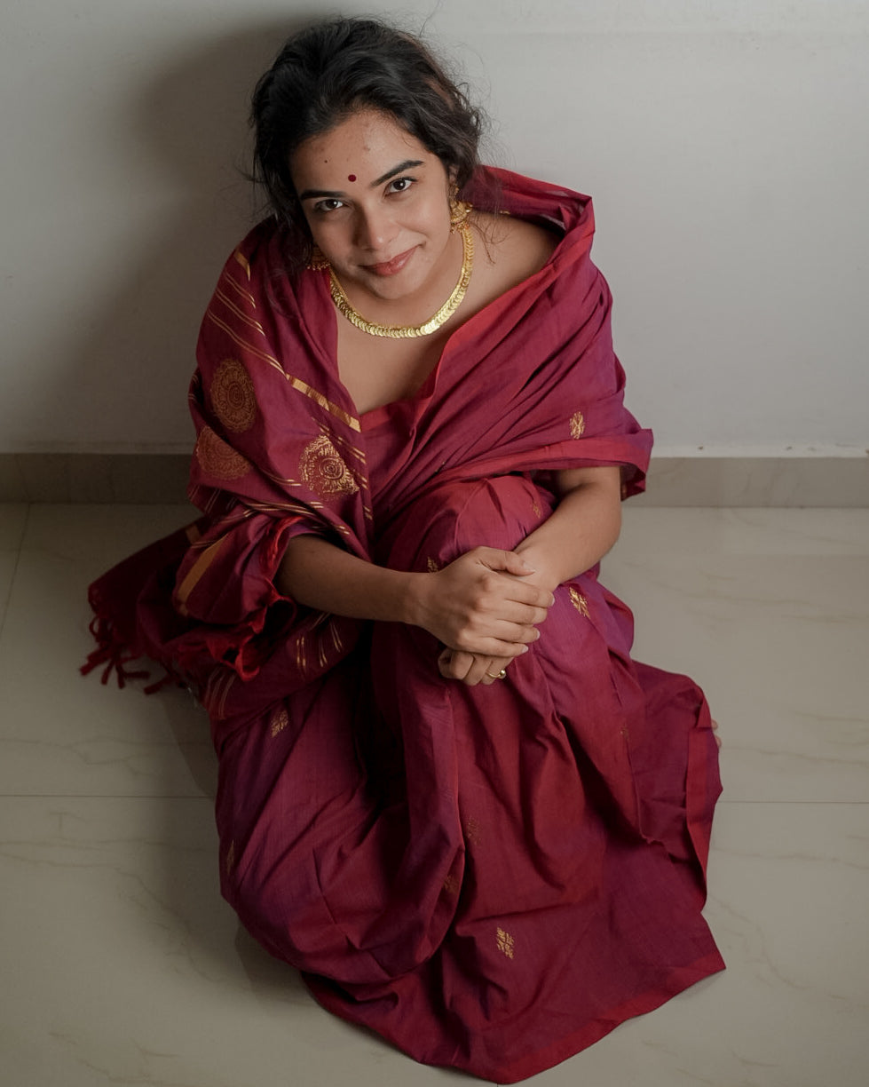 Wine gold Saree 5