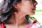 Red enamel jhumka