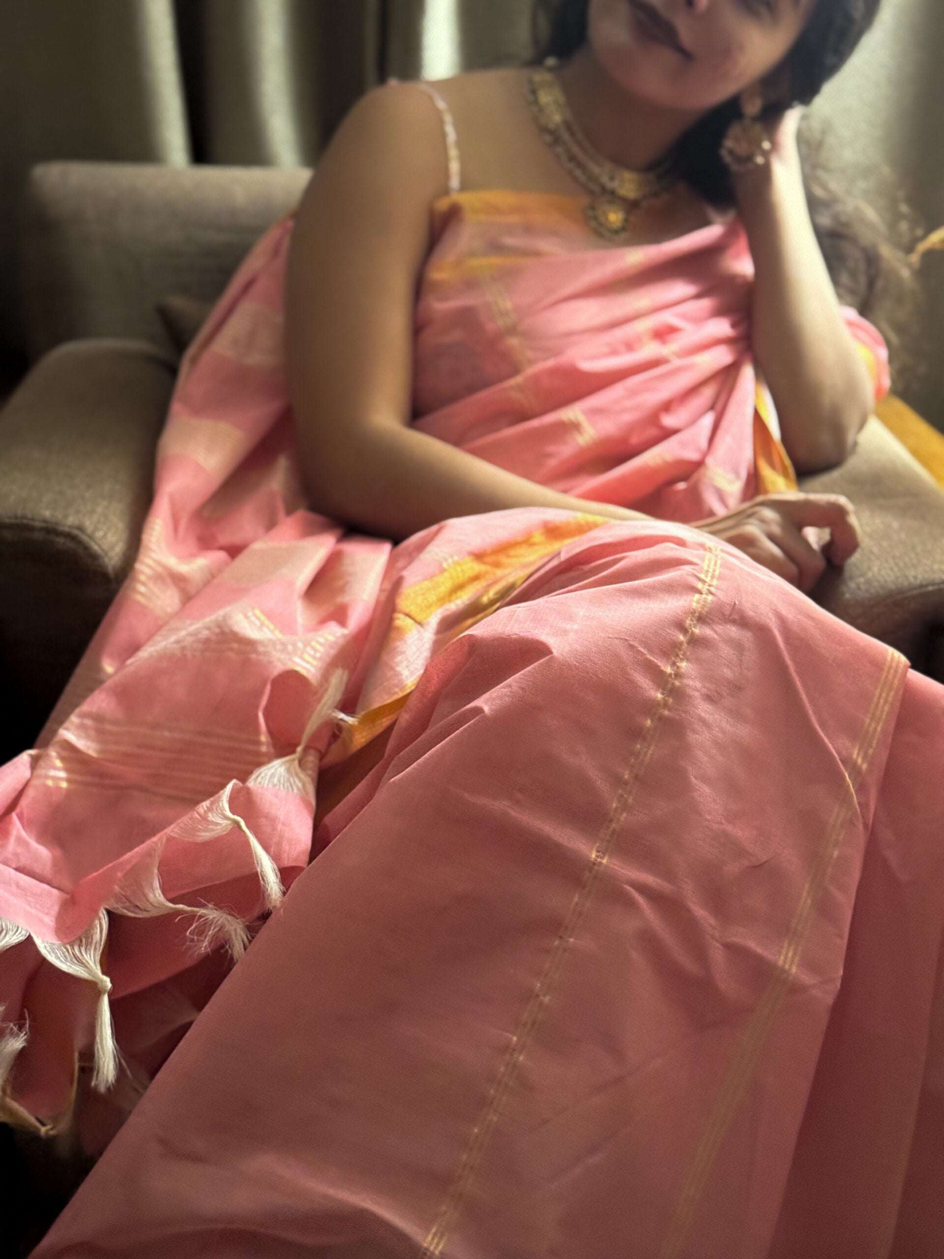 Peachy peach Saree 17