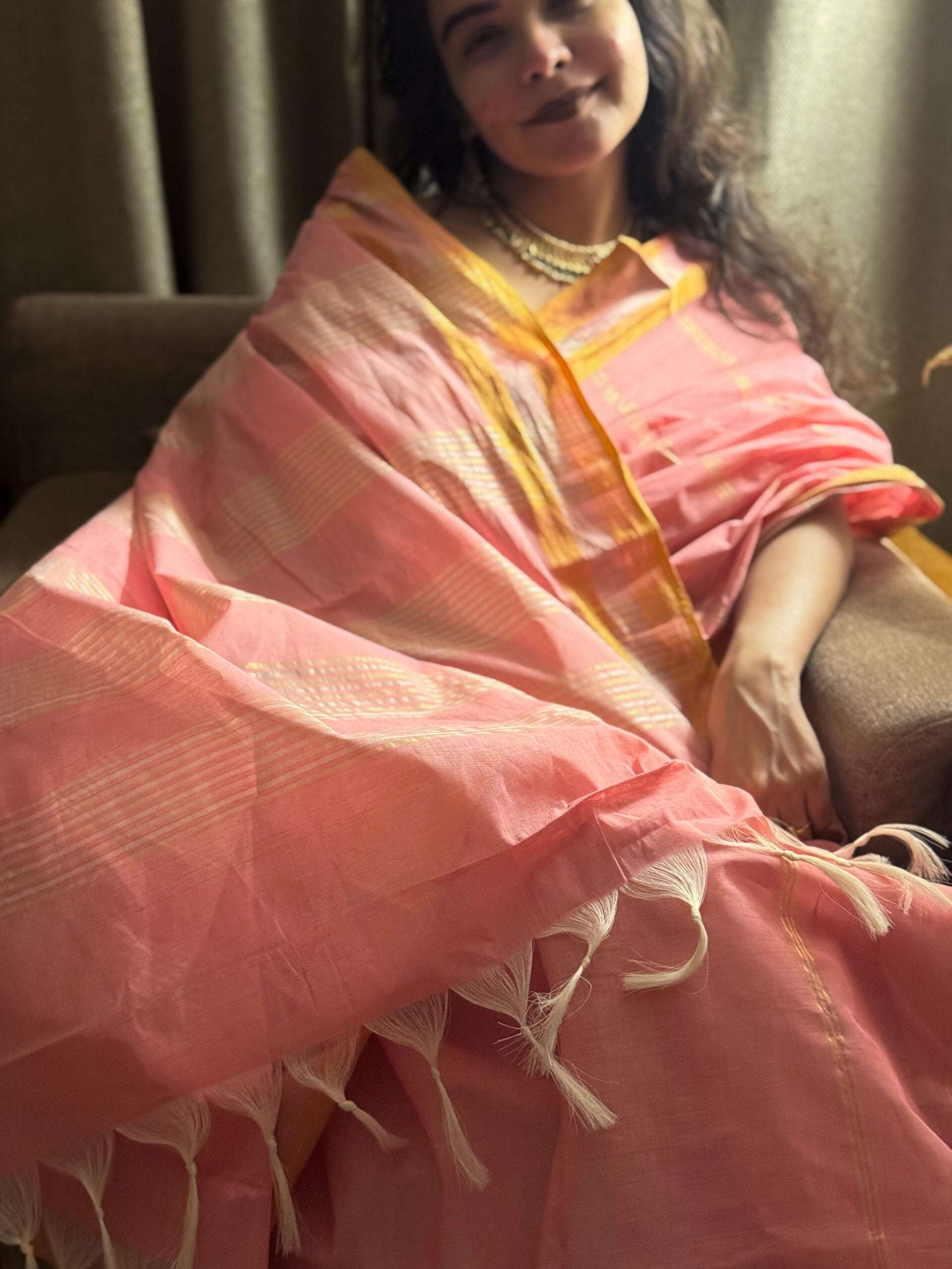 Peachy peach Saree 18
