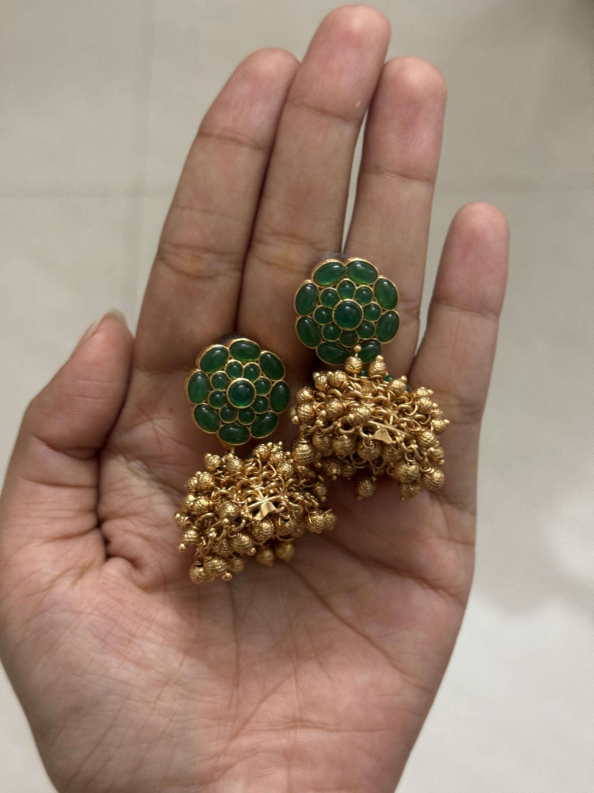 Green jhumka