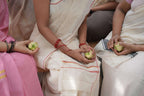 Red kara and golden kasavu set mundu 6