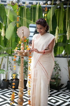 Red kara and golden kasavu set mundu 3