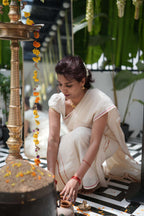 Red kara and golden kasavu set mundu 2