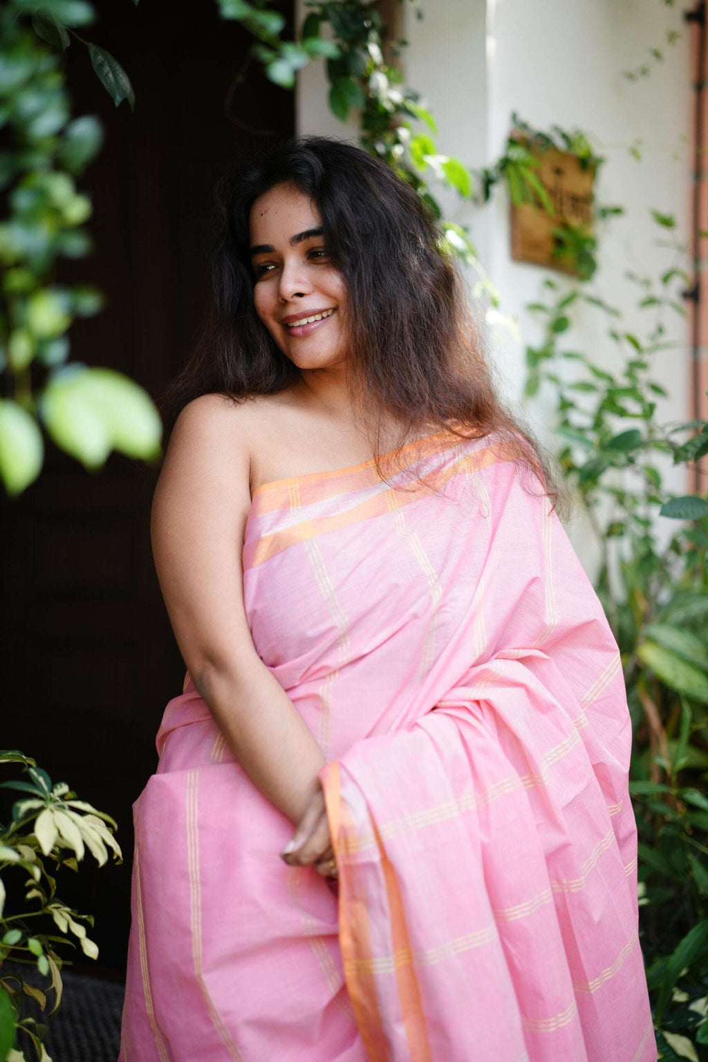 Peachy peach Saree 8