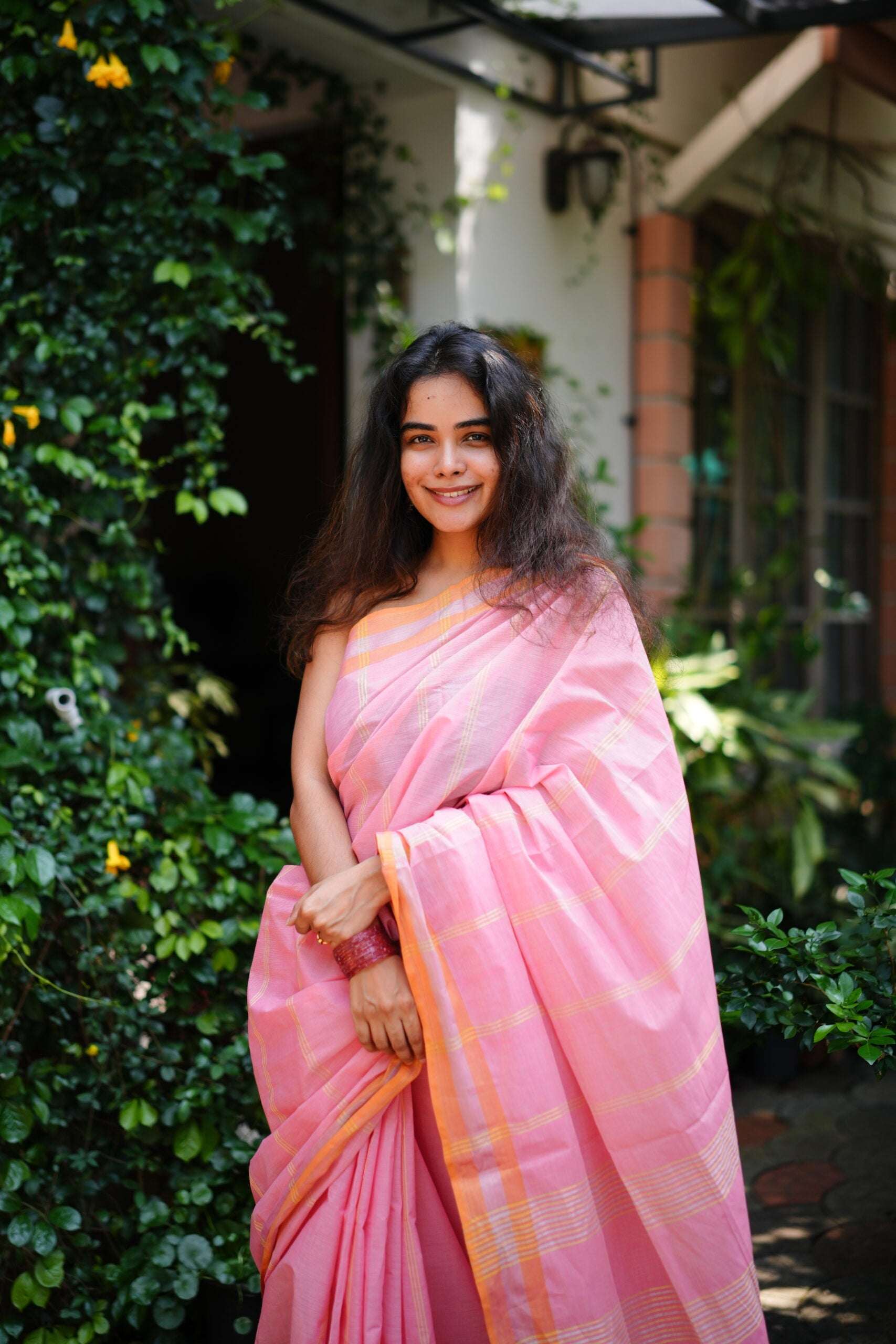 Peachy peach Saree