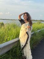 Black blossom Handpainted saree 2