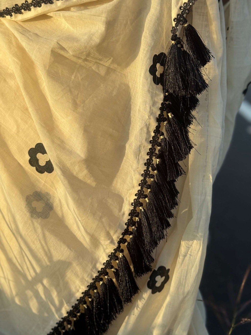 Black blossom Handpainted saree 6