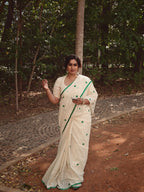 Green polka dots Saree 18