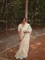 Green polka dots Saree 10