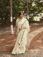Green polka dots Saree 9