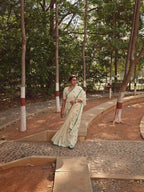 Green polka dots Saree 7