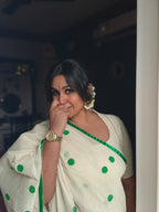 Green polka dots Saree 12