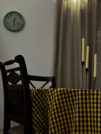 Checkered handloom table cover 2