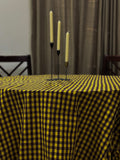Checkered handloom table cover