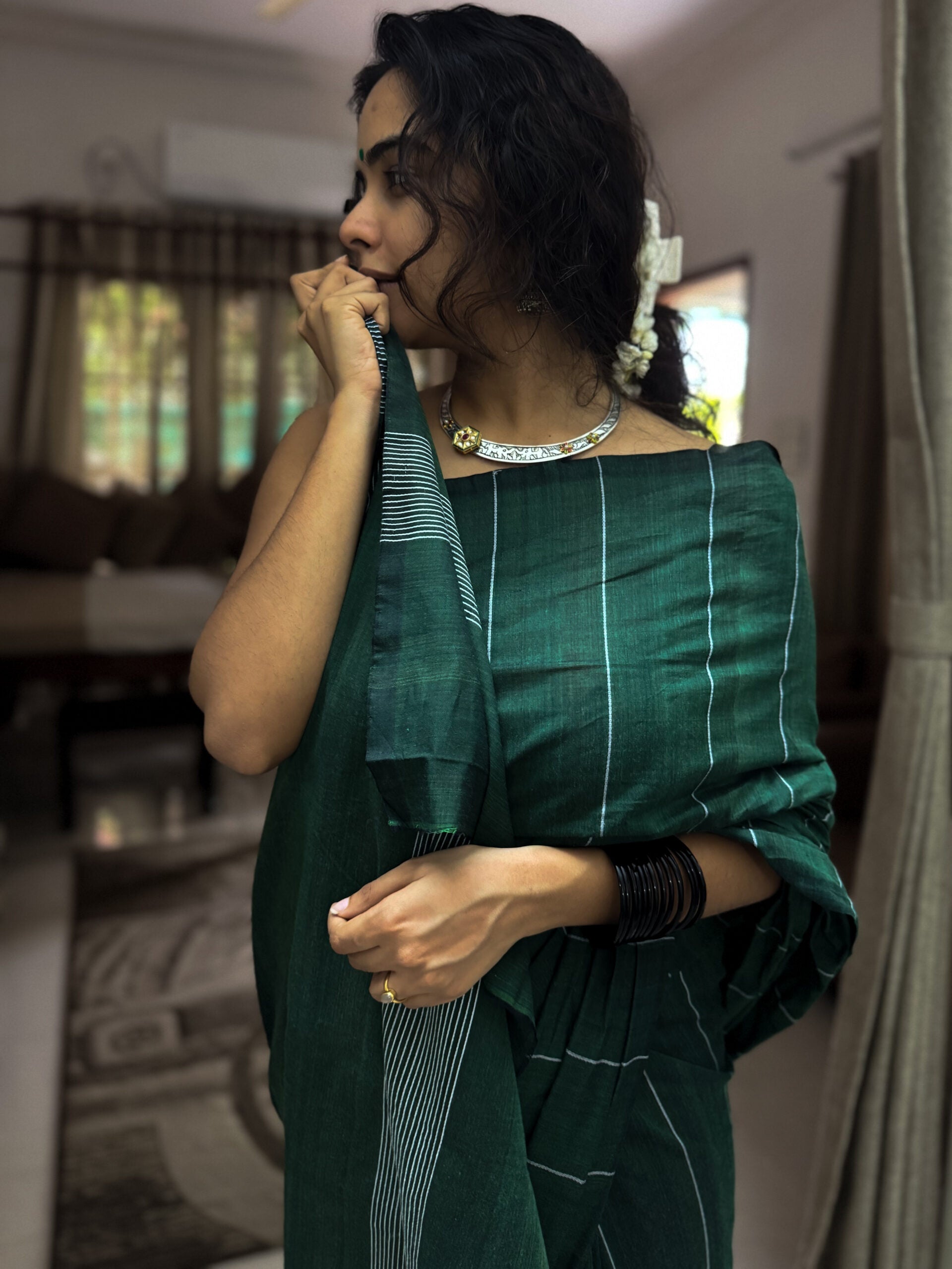 Marathakam saree