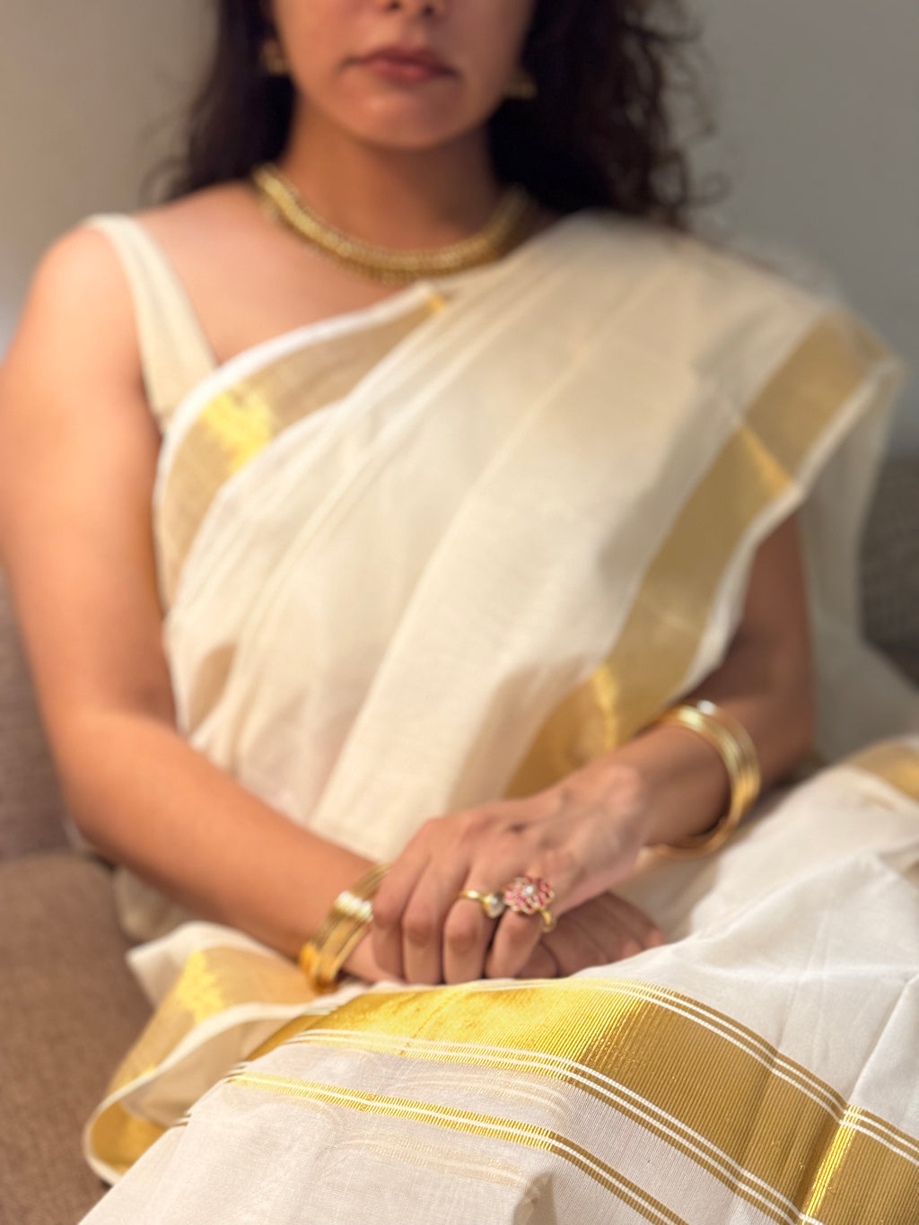 Kerala traditional kasavu Saree