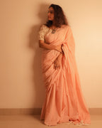 Peachy saree 3