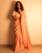 Peachy saree 5