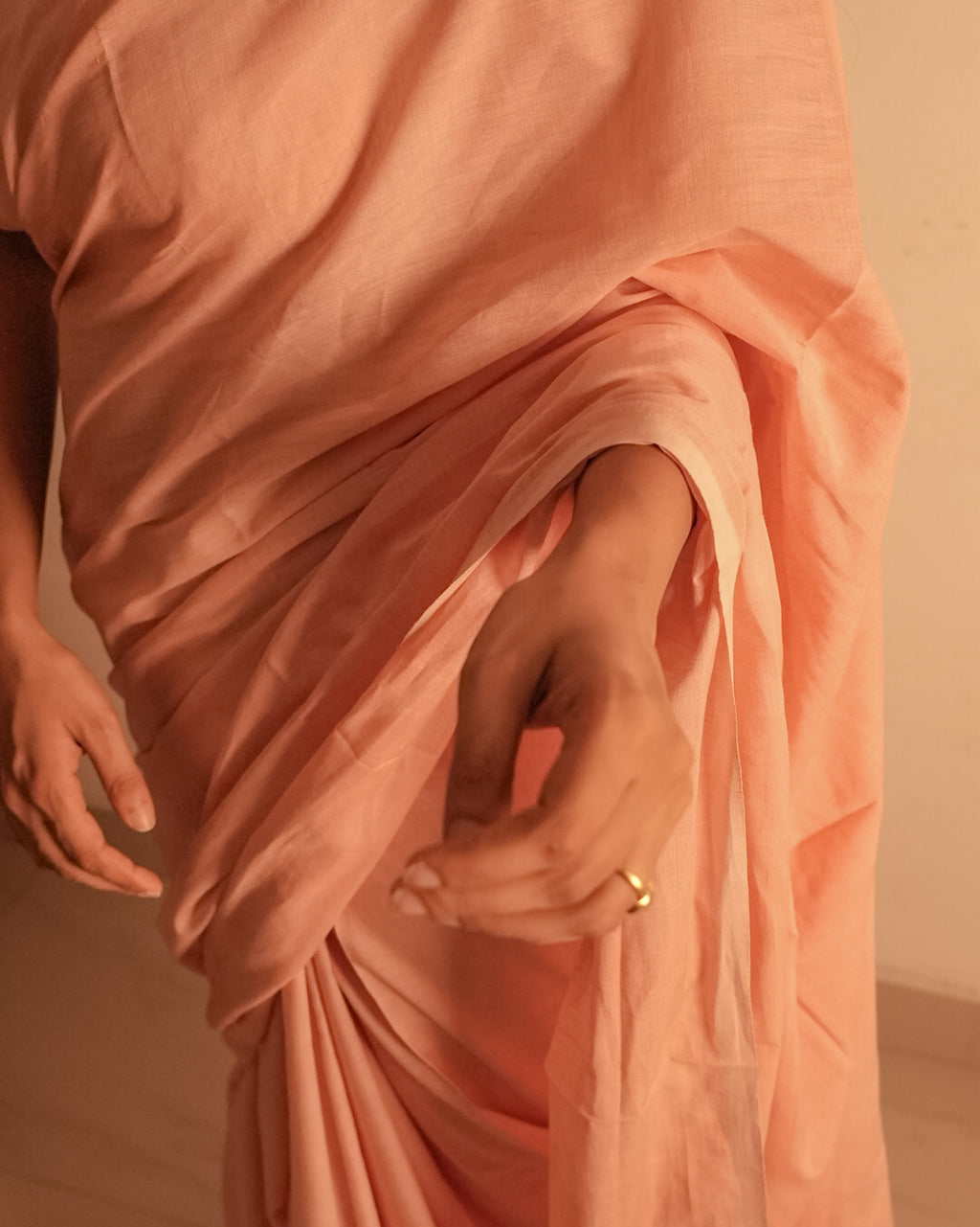 Peachy saree 4
