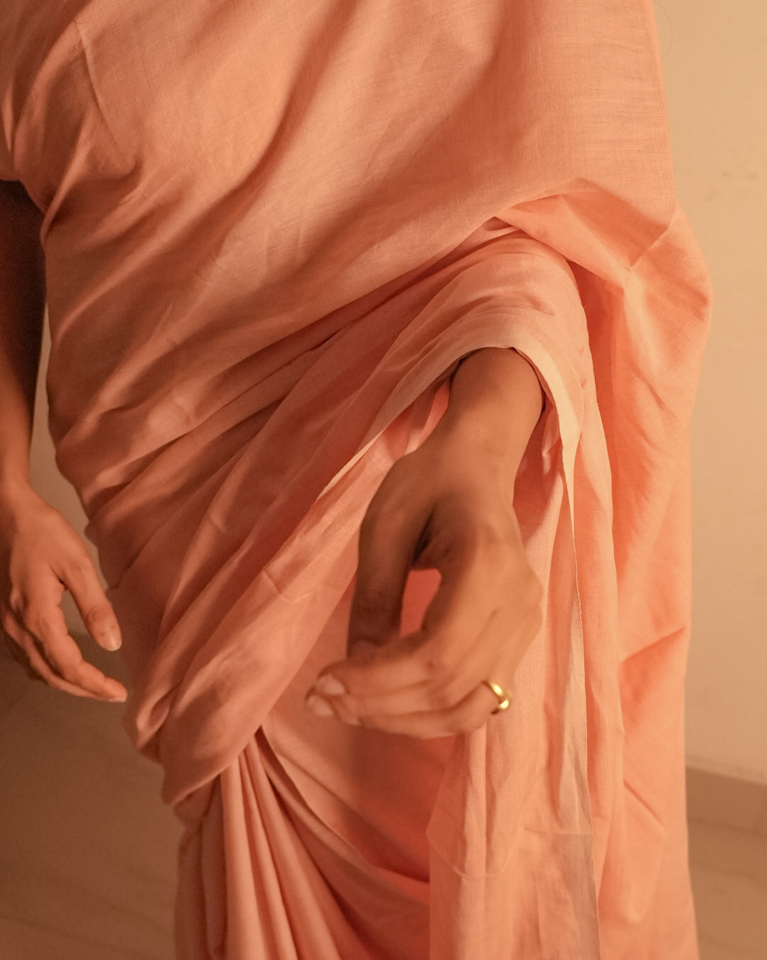 Peachy saree 4