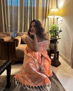 Creamy peach Saree 4
