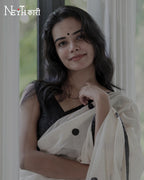 POLKA DOT SAREE WITH SATIN BORDER