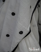 POLKA DOT SAREE WITH SATIN BORDER 4