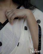 POLKA DOT SAREE WITH SATIN BORDER 6