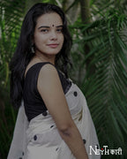 POLKA DOT SAREE WITH SATIN BORDER 7