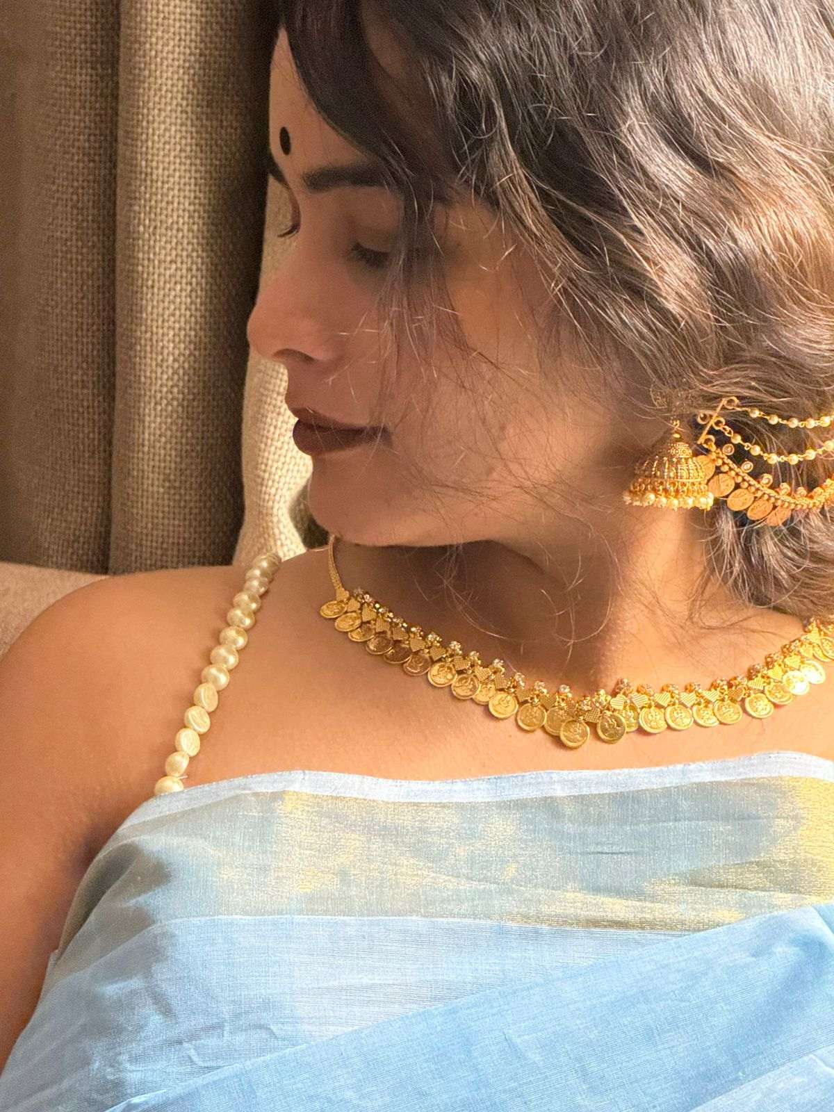 Earring hair chain / mathil
